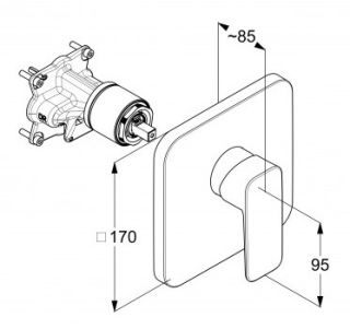 Встраиваемый смеситель для душа Kludi Pure&Style чёрный матовый 406553975